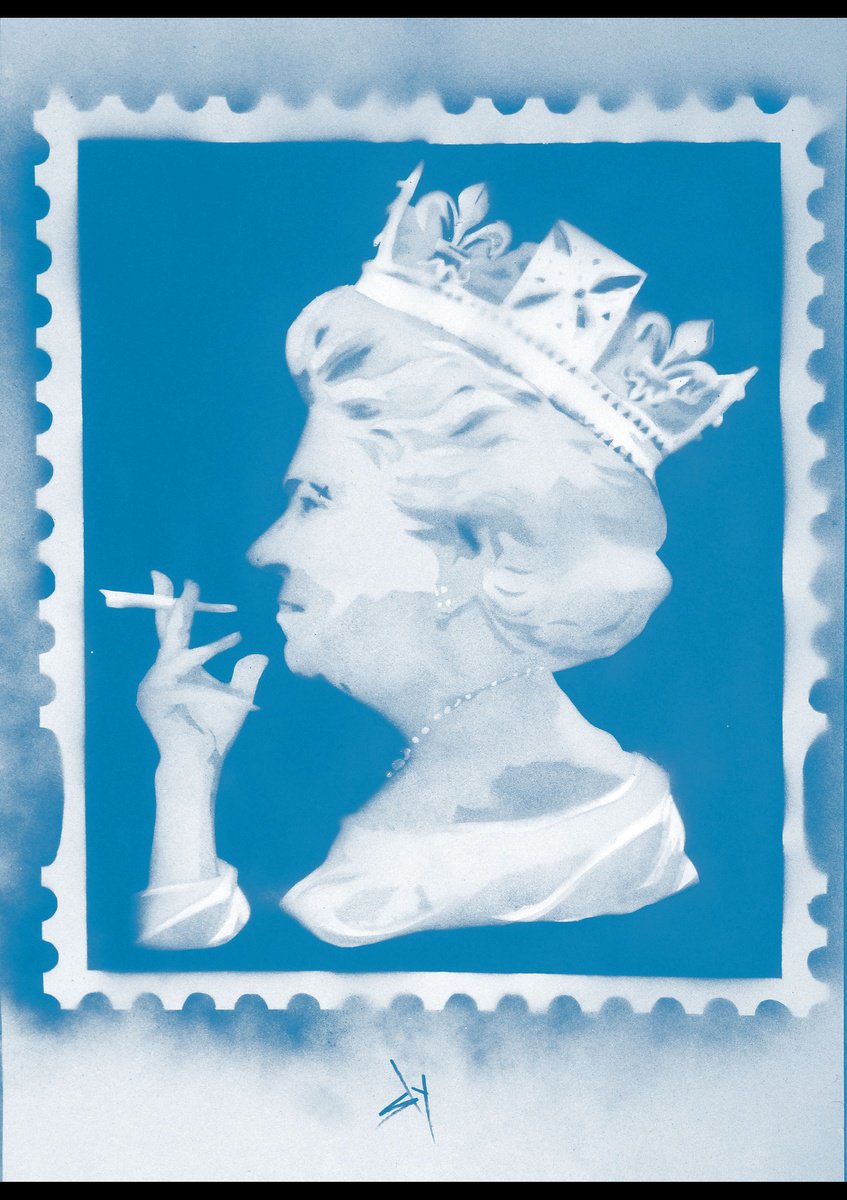 Urban And Pop Animal Painting By Juan Sly, 22 X 30", Spliff Queen (Bdt)., Original Artwork