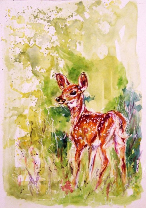 In the meadows  / Watercolour by Anna Sidi-Yacoub