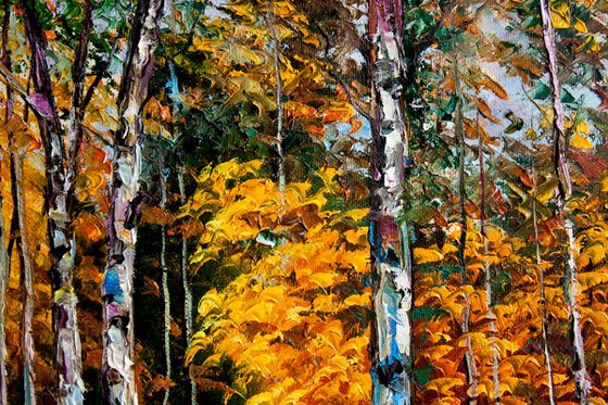 Birches in the autumn forest