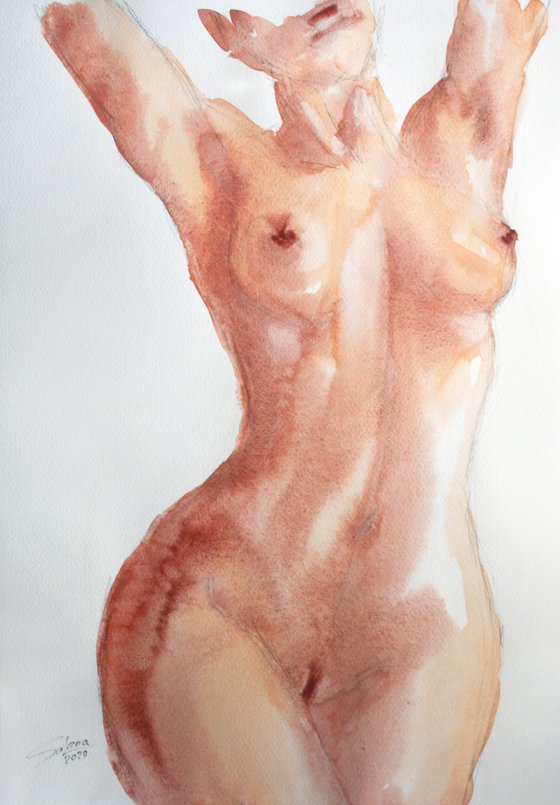 Grace VII. Series of Nude Bodies Filled with the Scent of Color /  ORIGINAL PAINTING