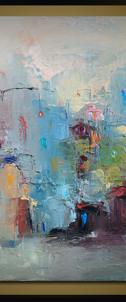 November walk, Abstract Oil painting, free shipping by Stanislav Lazarov