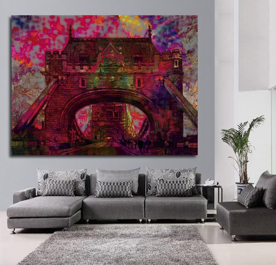 Psicodelia, puente de Londres/XL large original artwork