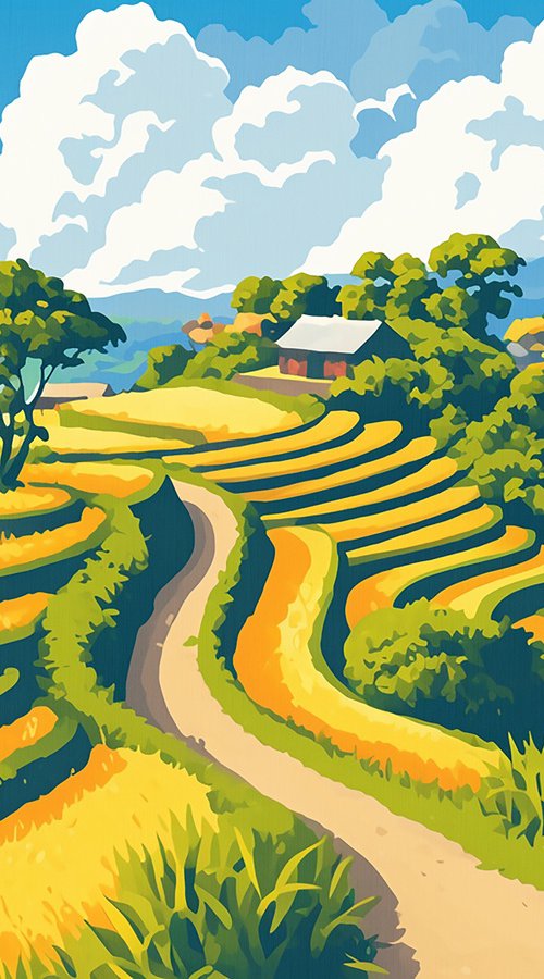 Rice terraces II by Kosta Morr