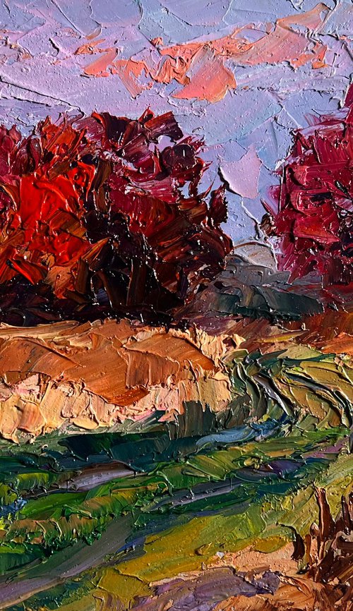 Crimson Autumn in the Forest by Boris Serdyuk