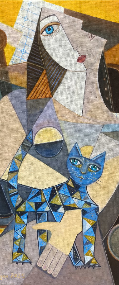 Girl and Her Cat by Tigran Araqelyan