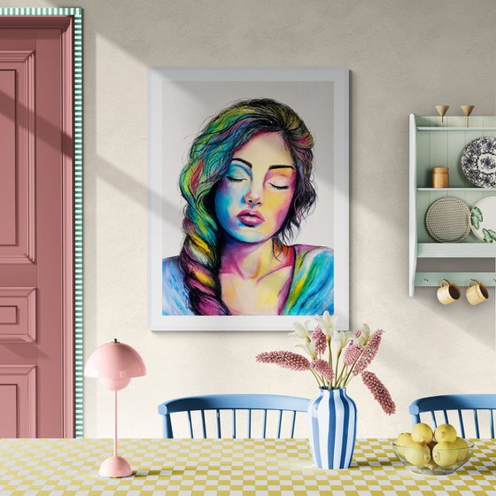 Inner Silence- Colourful Female Portrait