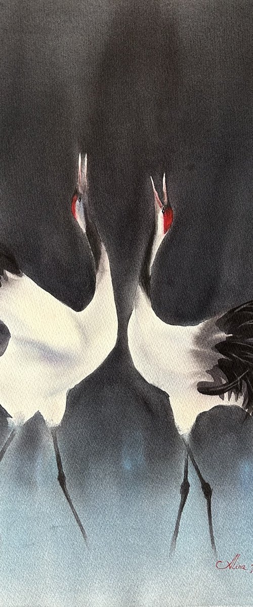 Crane dance by Alina Karpova