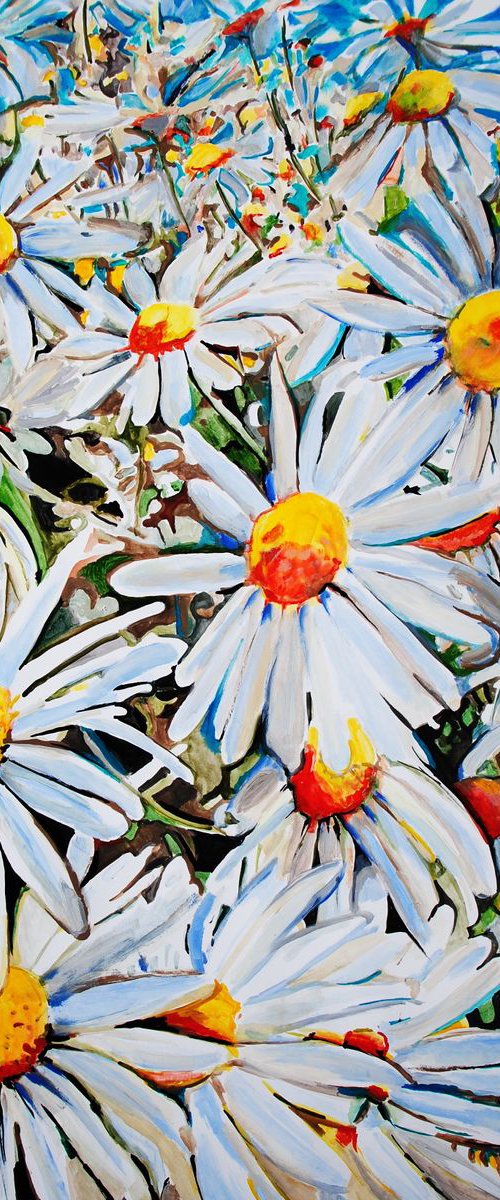Mediterranean flowers / 100 x 70 cm by Alexandra Djokic