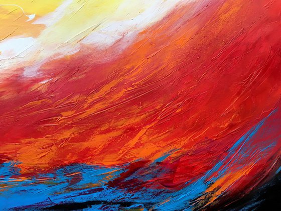 First Light - XL Large, Textured abstract art – Expressions of energy and light. READY TO HANG!