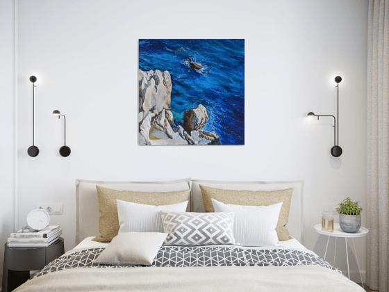 Nizza, Côte d'Azur AIVAZOVSKY INSPIRED NAUTICAL OIL ART OIL SEASCAPE LIVING ROOM WALL ART MARINE PAINTING, NAUTICAL ART