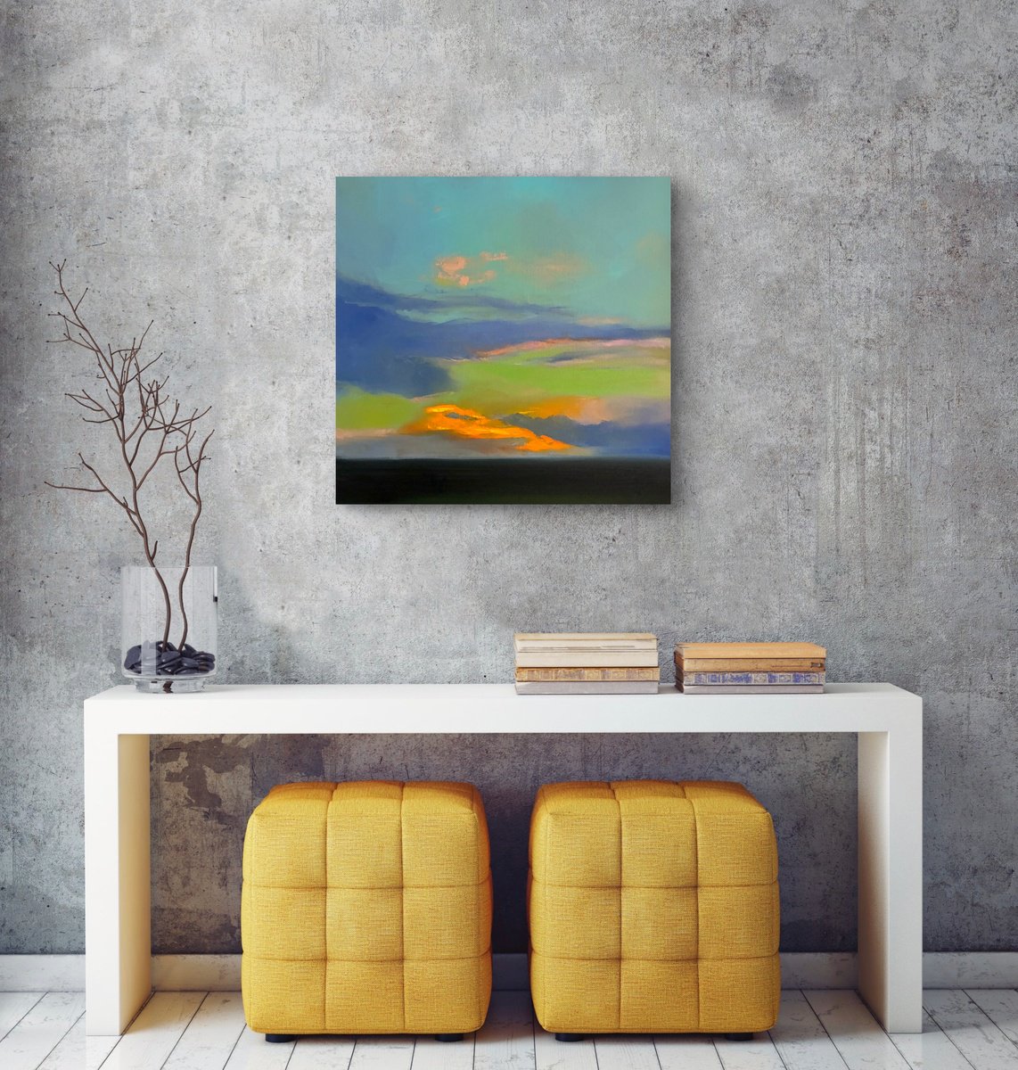 Emerald Dusk By Francesca Currie, 24 X 24, Artwork For Sale On Artfinder