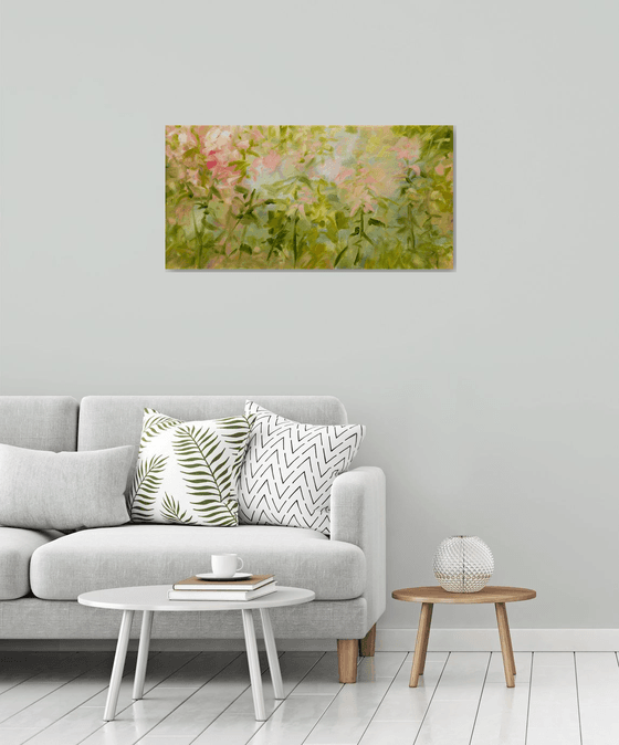 Pastel flowers - Floral abstraction - Oil painting