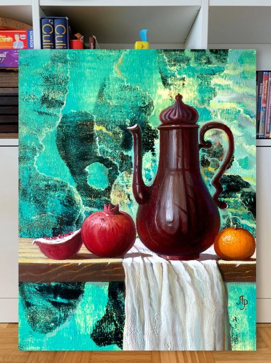 Still life with a copper jug