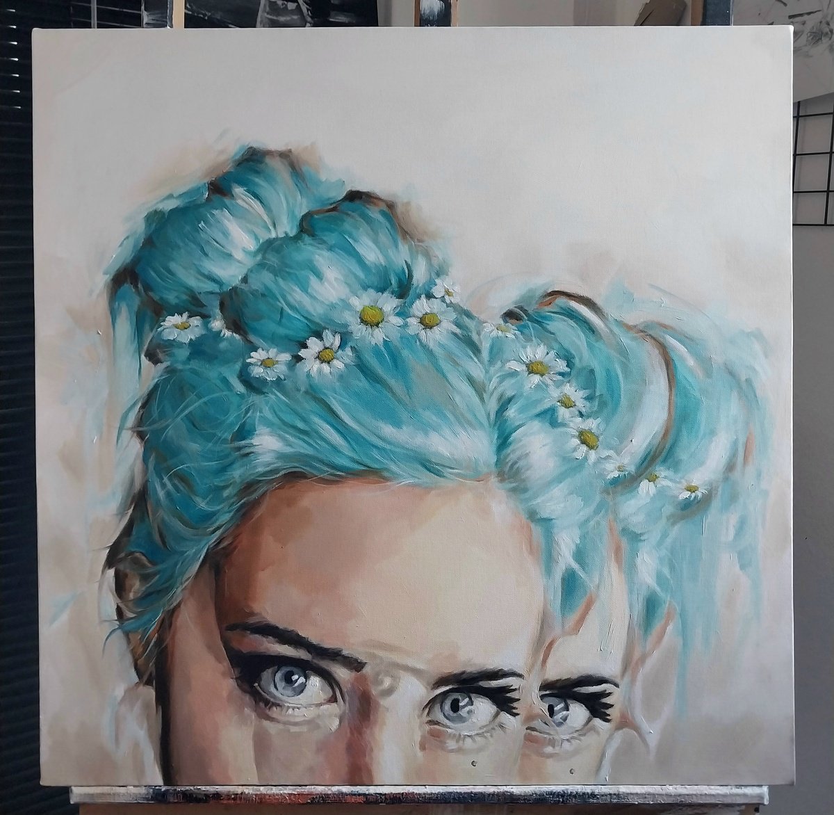 Oil Painting , Portrait By Burcu Akarcay, 28 X 28, Artwork For Sale On Artfinder