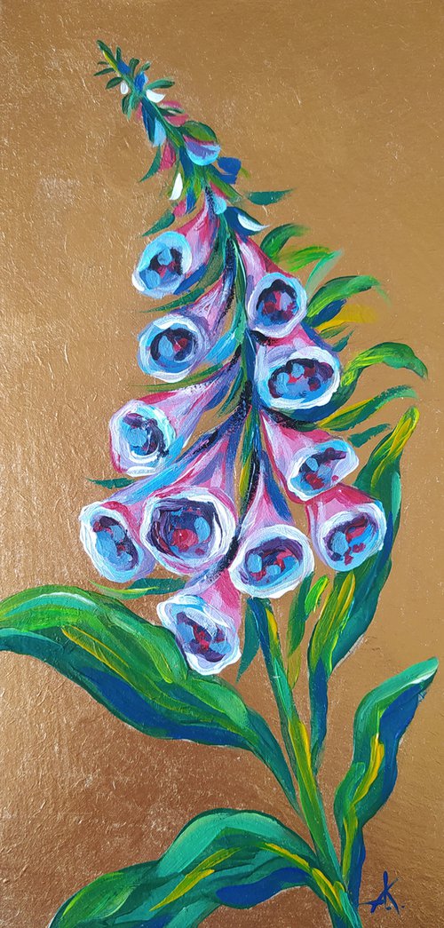 Jingle bell - acrylic, flowers, painting, jingle bell acrylic painting, small painting, flowers bells by Anastasia Kozorez