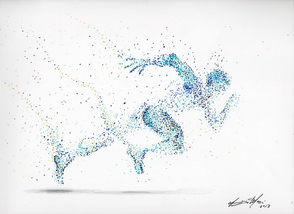 Running man ---- Blue by Maurizio Puglisi