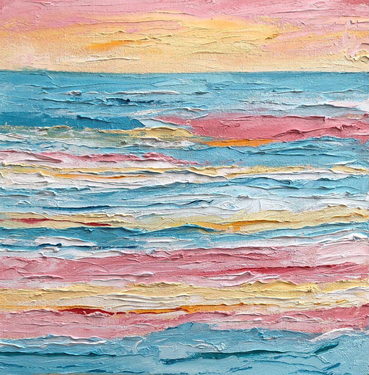 Mellow Seascape By Ann Palmer, 16 X 16, Artwork For Sale On Artfinder
