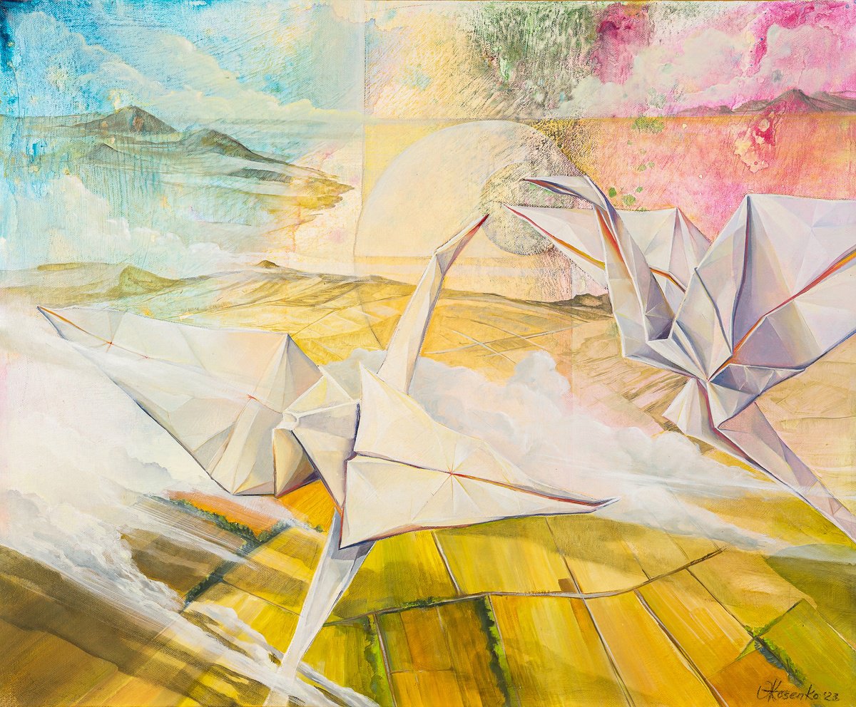 Surrealistic Landscape Painting By Olena Kosenko, 24 X 20", 