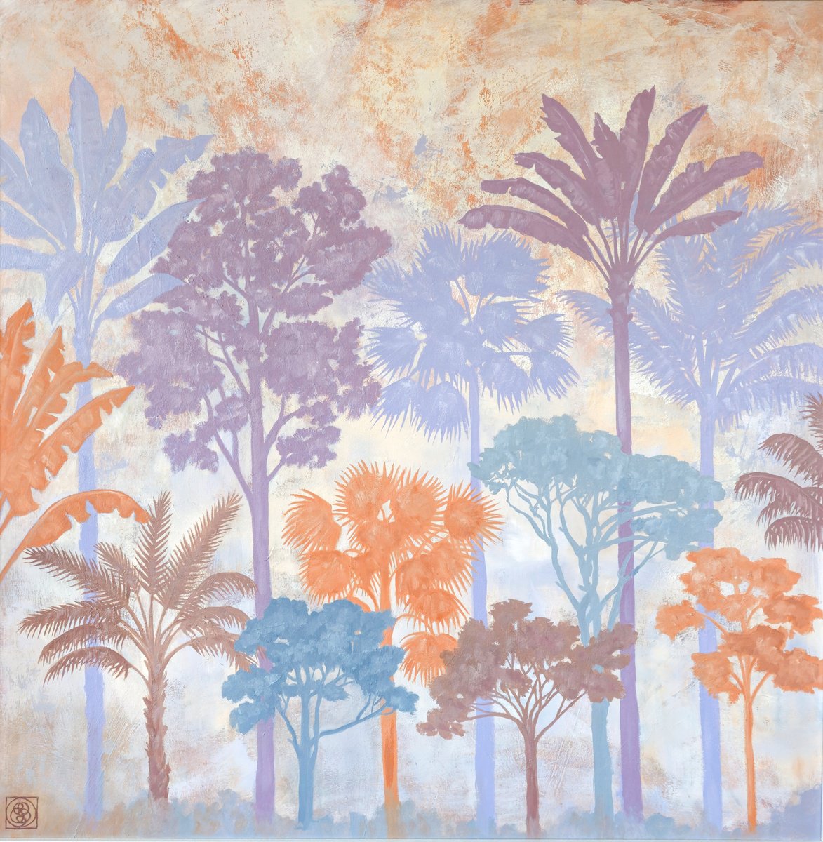 Oil Painting , Botanical Garden Trees By Katia Bellini, 37 X 37, Artwork For Sale On Artfinder