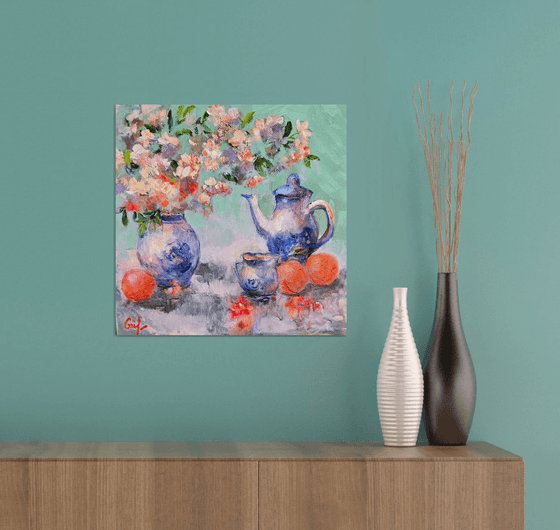 Blossoms and Blue Porcelain