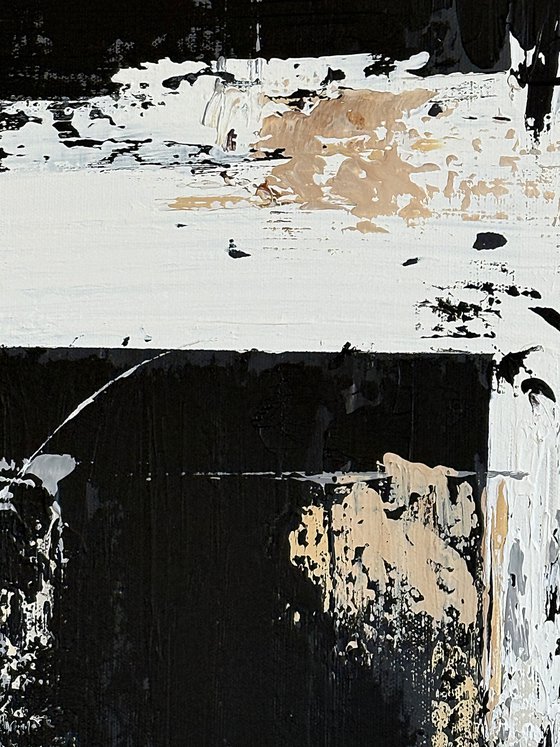 Large Neutral Triptych 240x140 cm Blue Gray