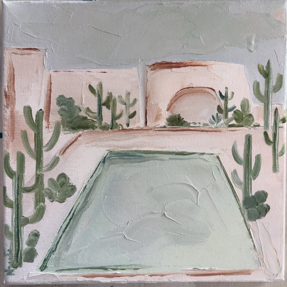 Desert cactus swimming pool