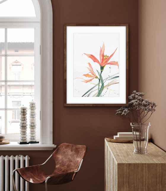 Comfort. Floral shades. A series of abstract original watercolors in pastel colors.