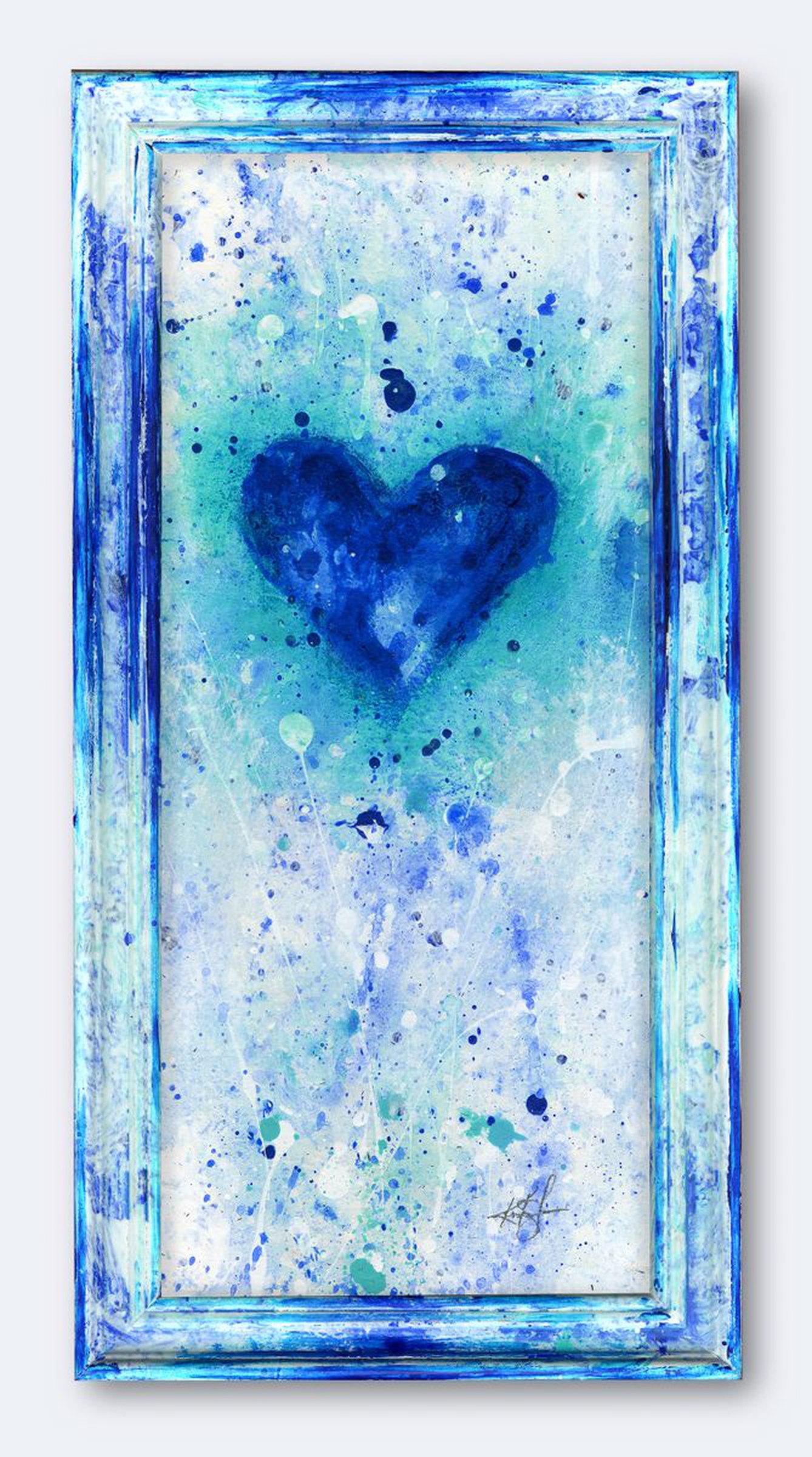 Heart Of Blues 55 Abstract Heart Painting By K Artfinder