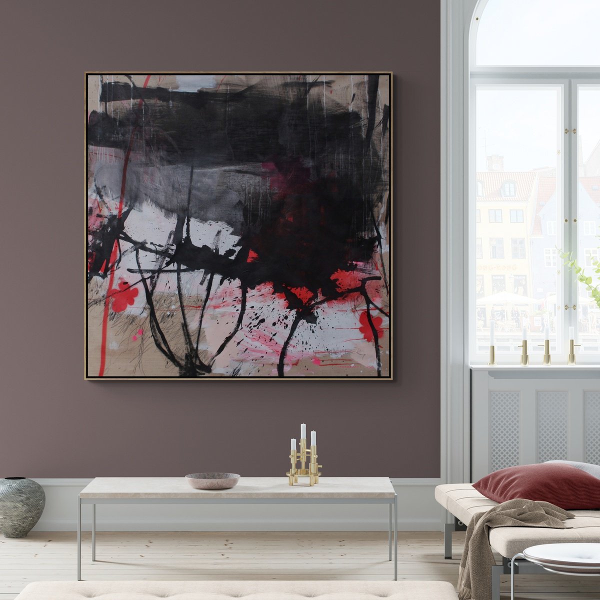 Expressive Abstract Painting By Daniela Schweinsberg, 59 X 59, Love Like Blood, Original Artwork