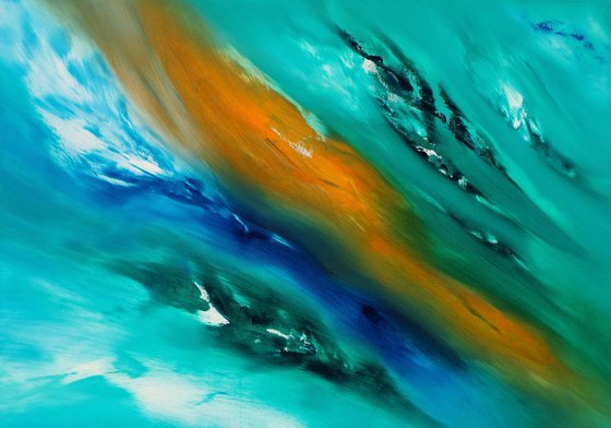 Life's flux II, the series, 100x70 cm, Deep edge, LARGE XL, Original abstract painting, oil on canvas