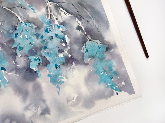 Wisteria flowers  painting