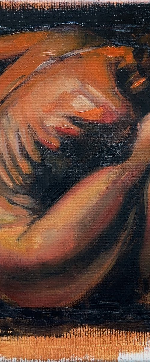 Me I Keep Hidden - Small Figurative Nude by Julia Shilo
