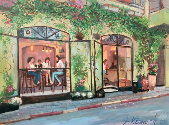 South TLV, cityscape Tel Aviv painting
