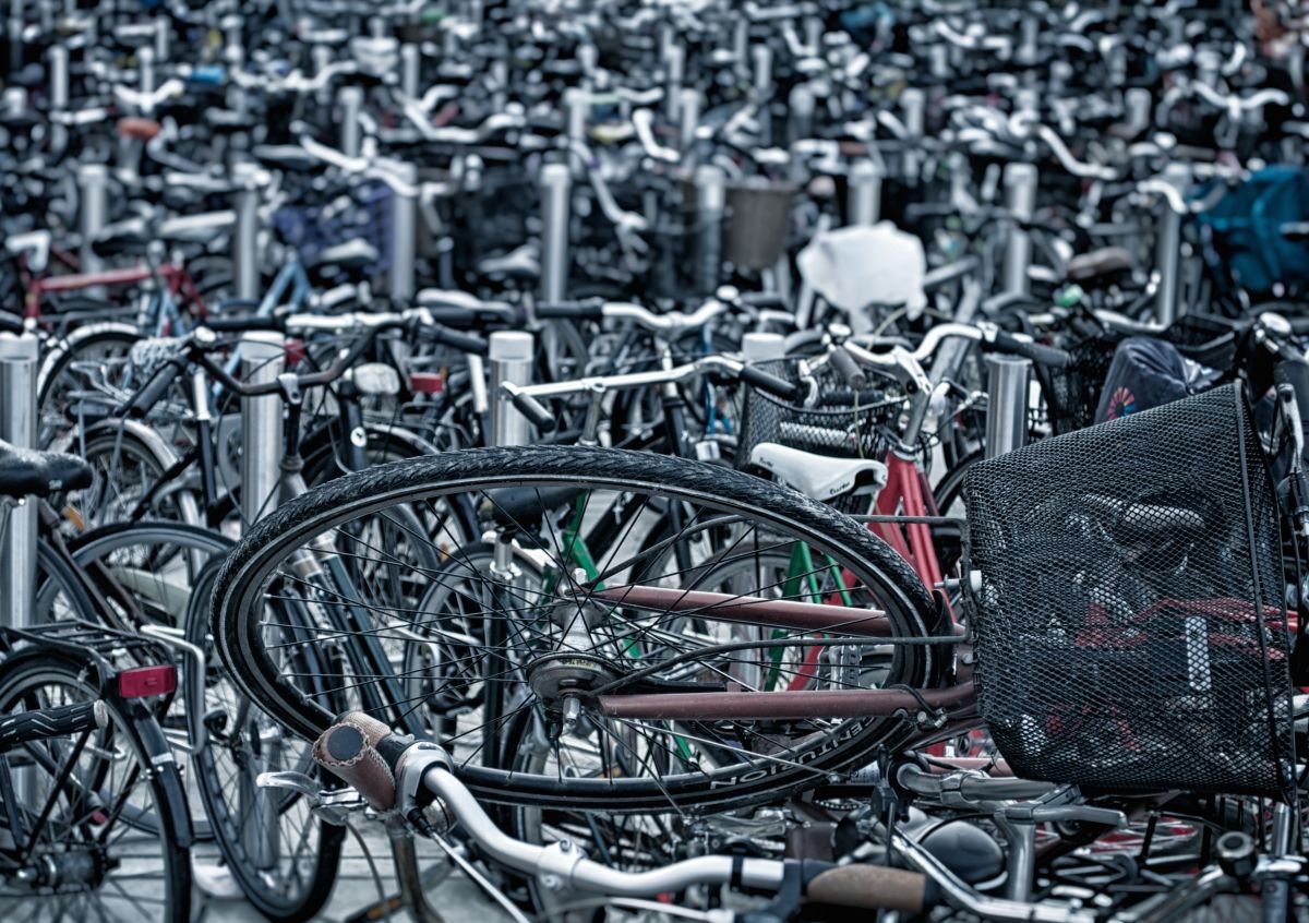 Abstract Photograph By Marc Ehrenbold, 40 X 30", Danish Bicycle Chaos, Original Artwork