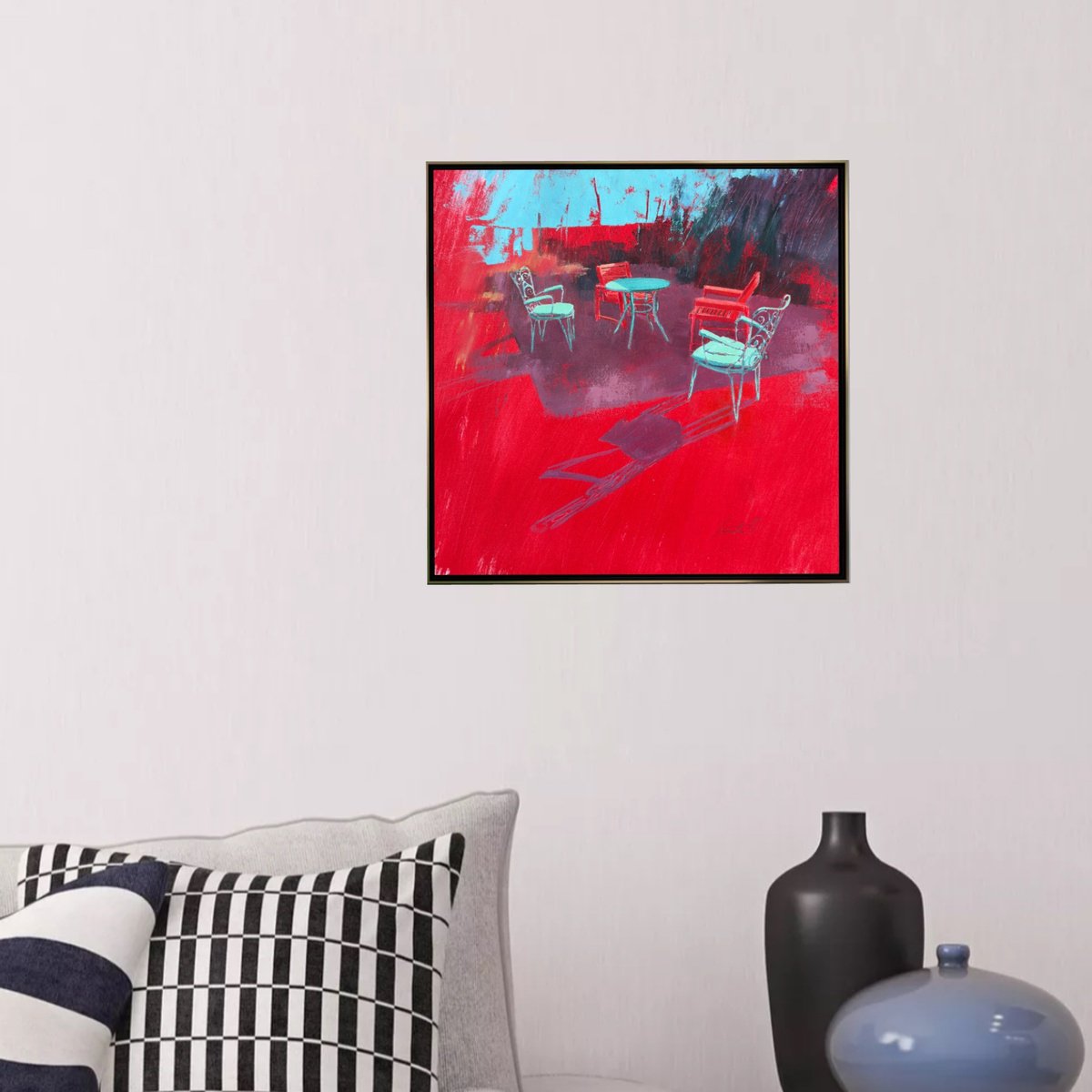 Cityscapes Painting By Olha Laptieva, 18 X 18", A Bright Day In My Life, Original Artwork