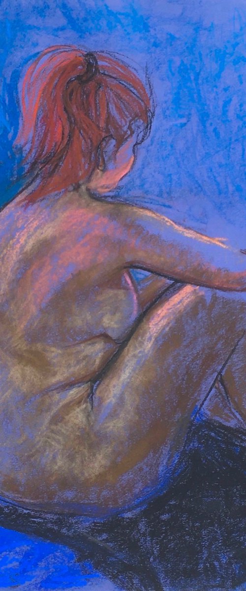 Blue nude study by Patricia Clements