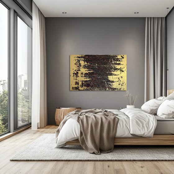 Greengold on grey 110x70x2 cm