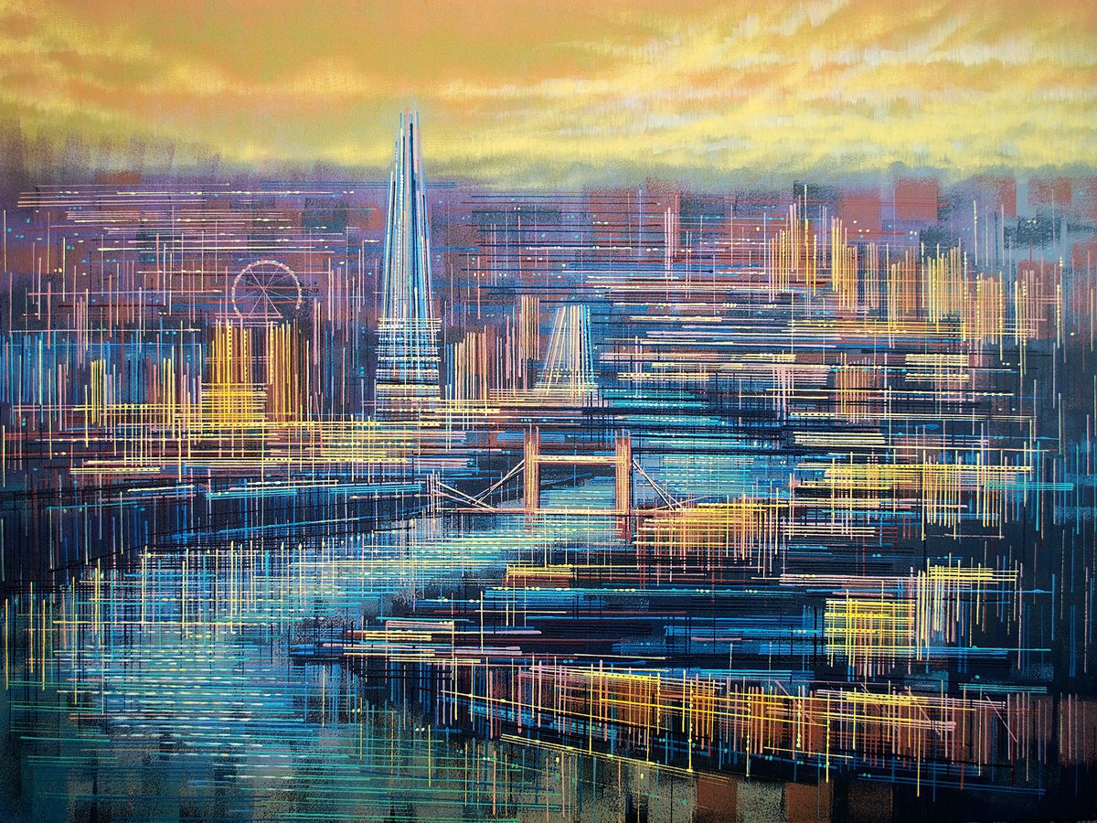  London In Golden Light By Marc Todd, 40 X 30, Artwork For Sale On Artfinder