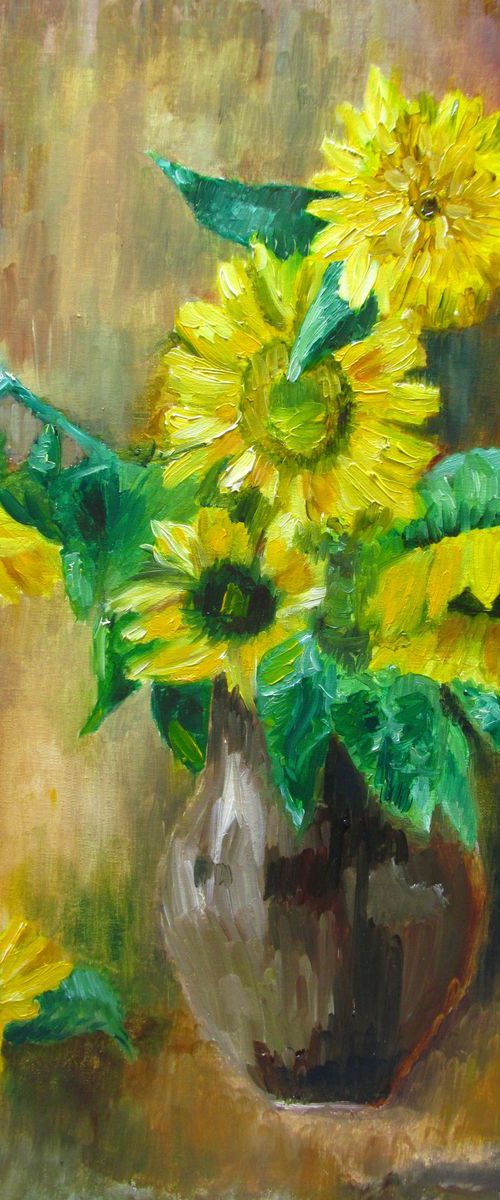 Sunflowers painting Still life by Anna Lubchik