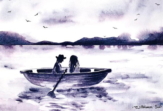 Canoe and couple