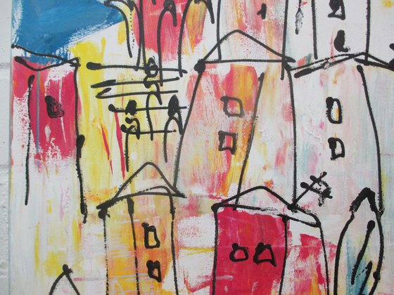 sunny mediterrean city xl Acrylpainting  19,7 x 39,4inch