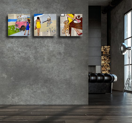 Dog Days Coffee and Cake 30cm x 30cm