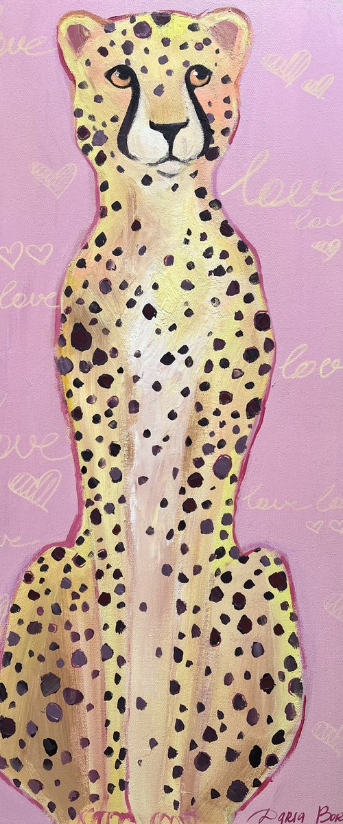 “LOVE”. Acrylic painting on canvas, 18 x 36 in by Daria Borisova