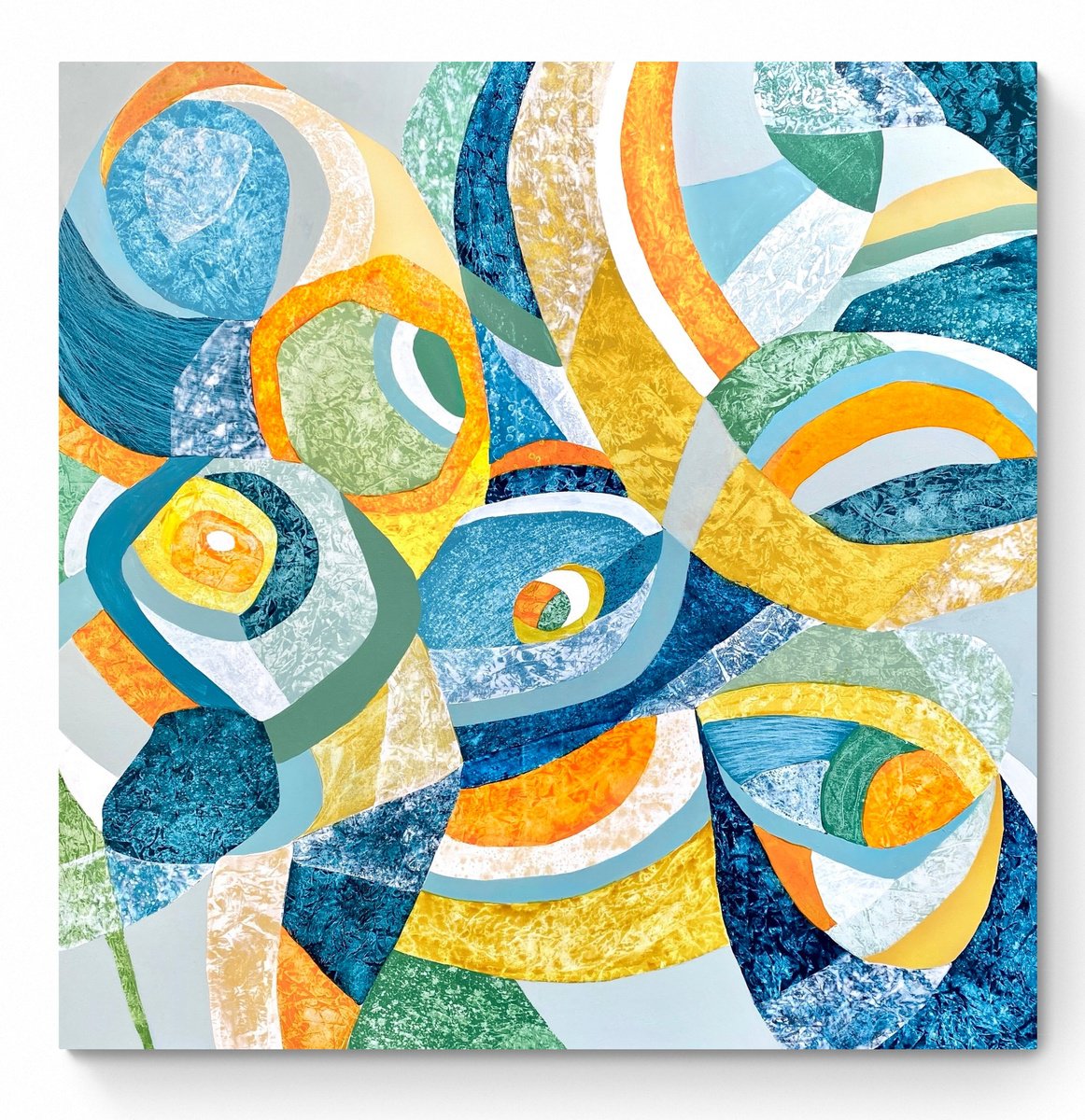 Abstract Acrylic Painting By Cristina Dalla Valentina, 39 X 39, Fresh 2, Original Artwork