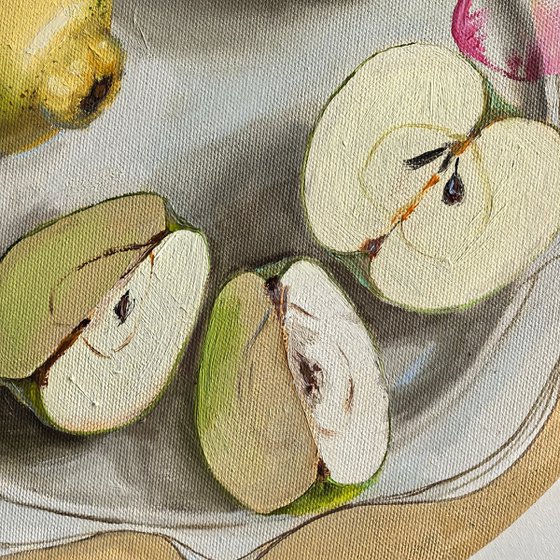 Pear and apple fruit still life
