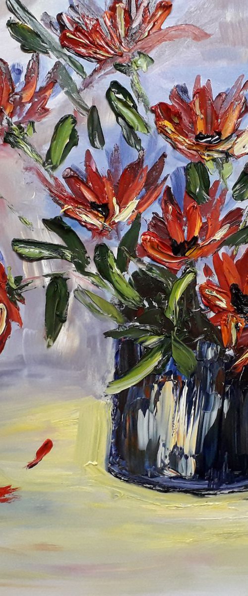 Floral explosion- A large abstract floral by Marjory Sime