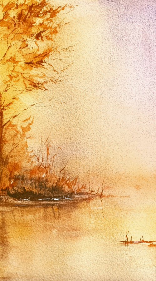 Golden Dawn on the Lake by Charles Pierson