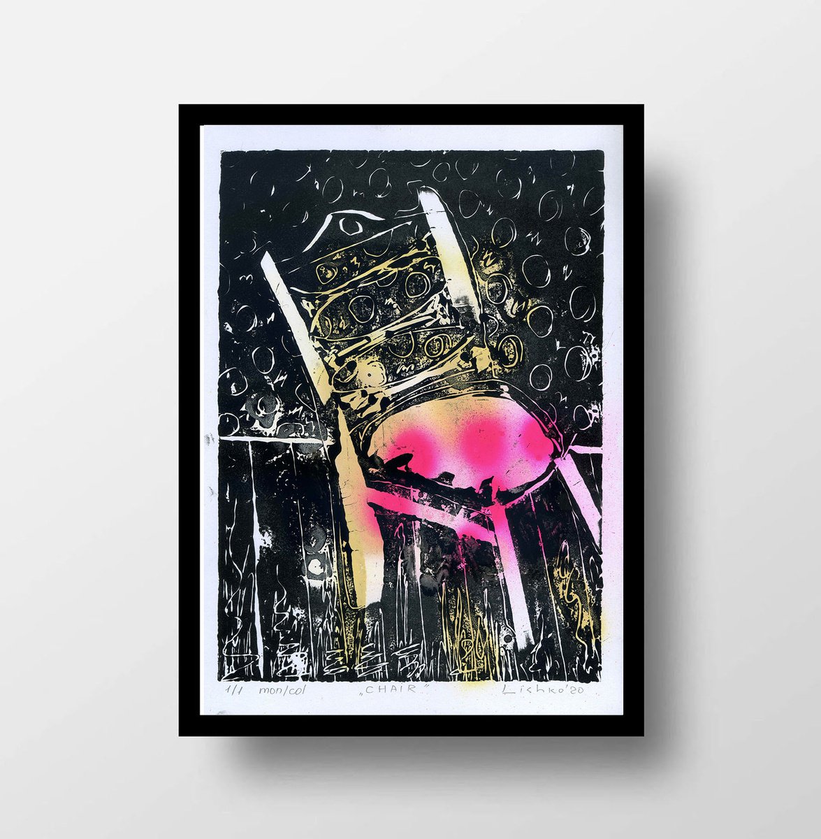 Expressive Still Life Limited Edition Print By V. Lishko, 8 X 12", Chair, Original Artwork