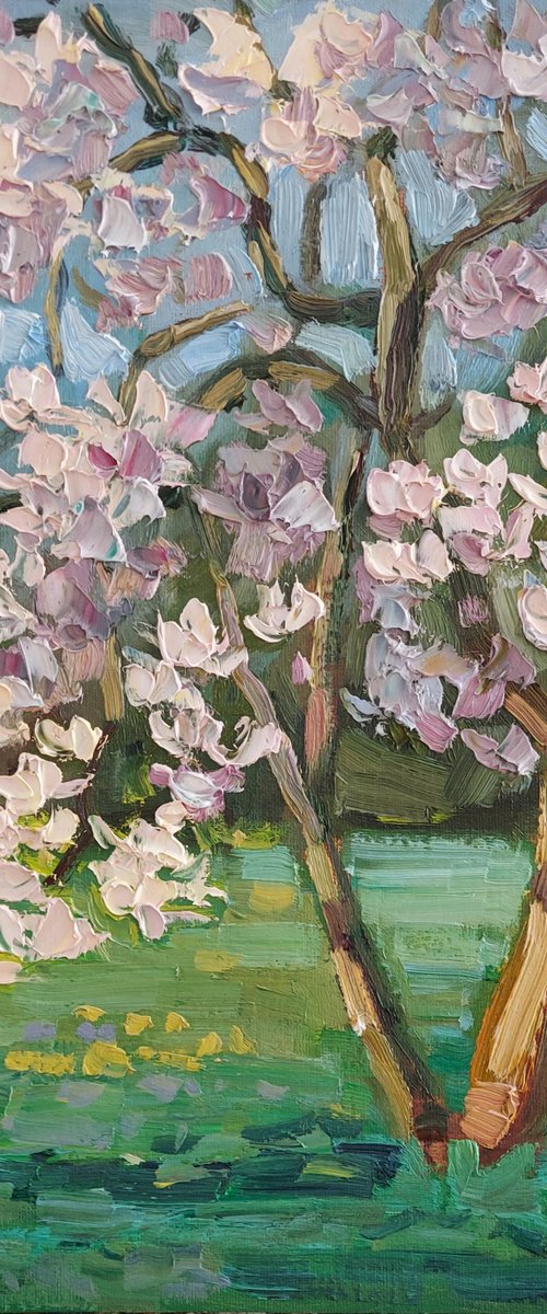 Landscape from life "Magnolia blossom", 2024 by Olena Kolotova