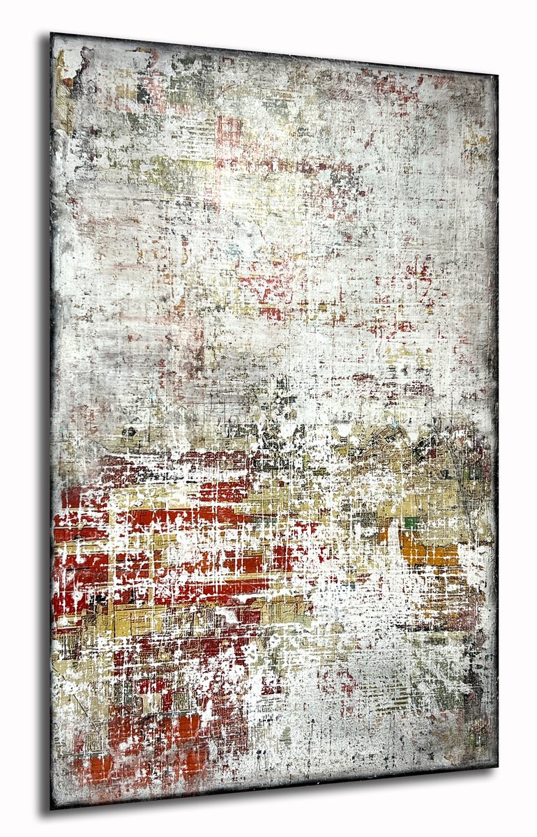 Abstract Acrylic Painting By Robert Tillberg, 30 X 48", Checkered Past, Original Artwork